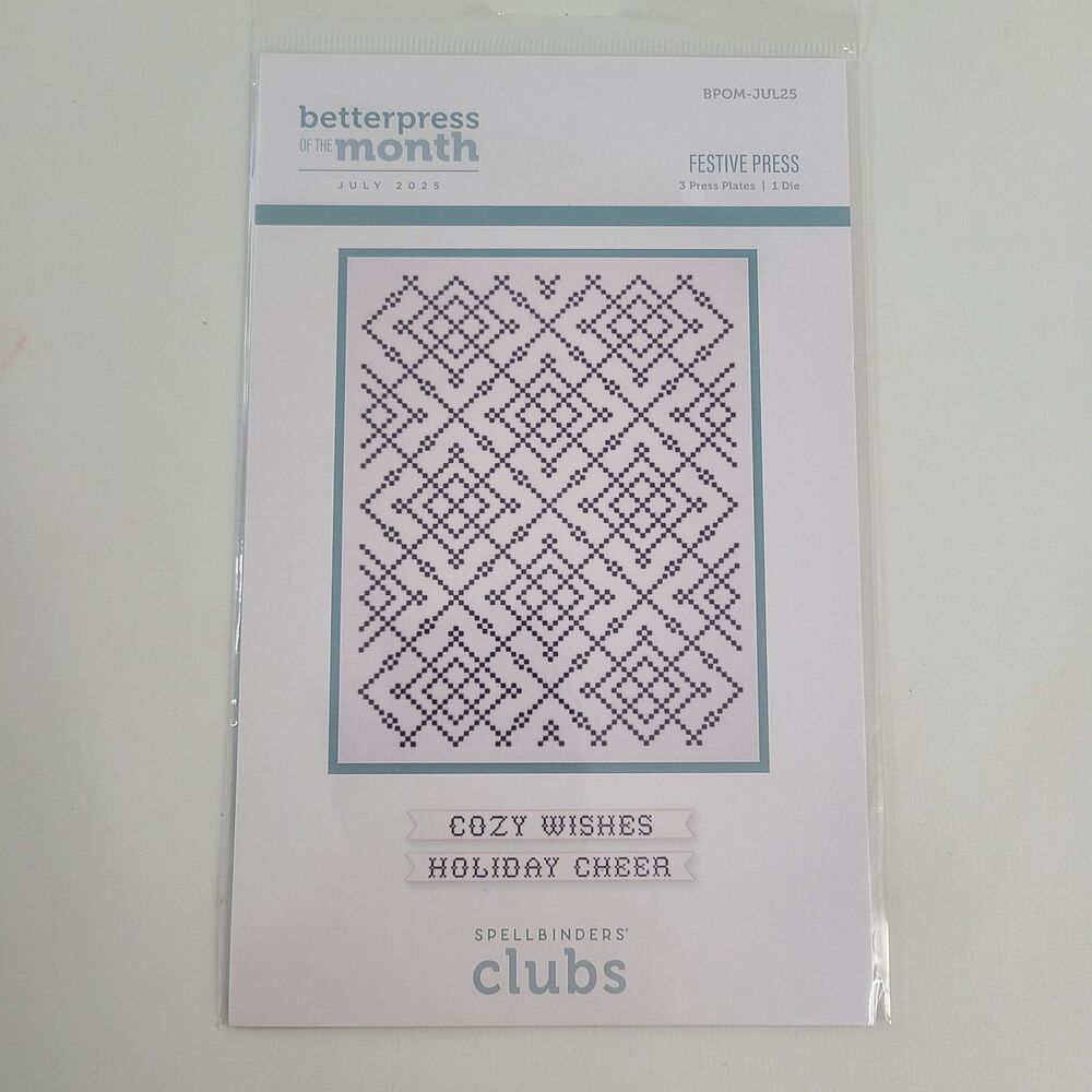 Spellbinders Betterpress Of The Month Club July 2025 "Festive Press"